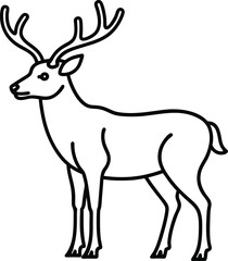 Reindeer line art vector illustration simple design