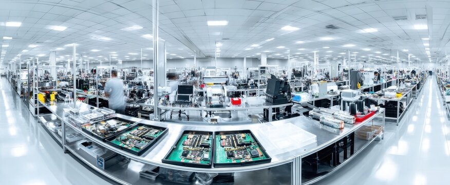 The modern electronics manufacturing facility showcasing advanced production processes and technology.