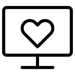 monitor love line icon
