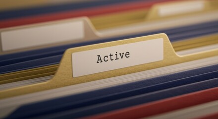 Organized file folders with active document management system for efficiency