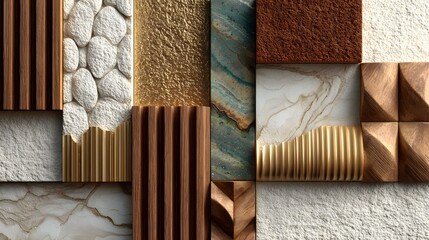 Geometric wall panel design with varied textures.