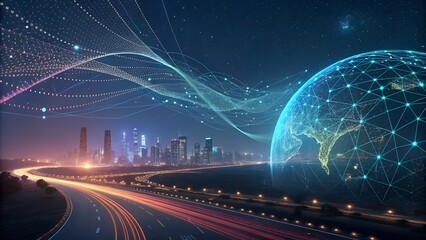 night traffic in city