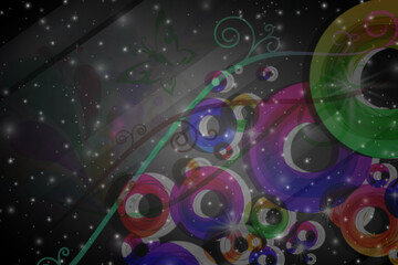 unique flower and circles colorful design background