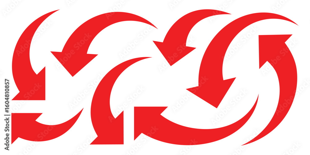 Poster curved directional arrow set. arrow sign. curved or arch arrow icon. arrow symbol collection. simple