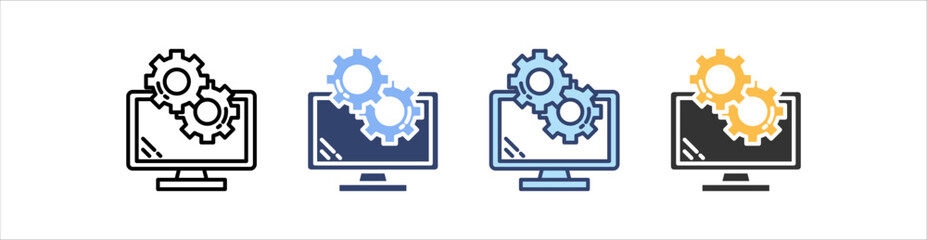 Automated Icon Set Multiple Style Collection