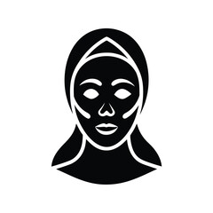 Silhouette a person applying a facial mask or beauty treatment face head