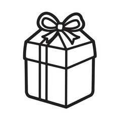 Gift box with ribbon bow present