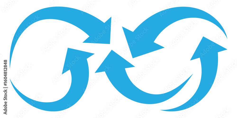 Poster curved arrows, hand drawn curved arrows. blue long curve arrow icon set. circular and rotating arrow