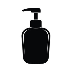Silhouette a pump dispenser bottle for lotion or soap vector