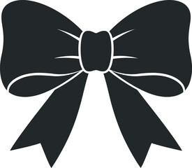Elegant black bow silhouette icon