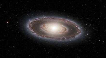 Naklejka premium A breathtaking view of a majestic spiral galaxy, its luminous core and swirling arms set against the vast, star-studded canvas of deep space.