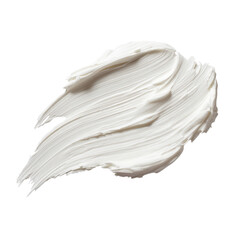 White cream smear texture isolated on transparent background for beauty product design