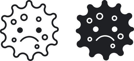 Sad virus icon coronavirus cartoon