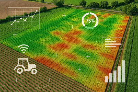 Agricultural field analysis with technology overlay agriculture data
