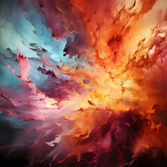 Chaotic Abstract Color Explosion