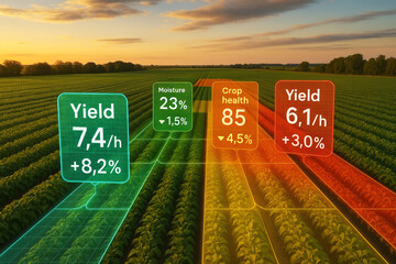 Agricultural Field Data Visualization With Crop Health And Yield Metrics agriculture