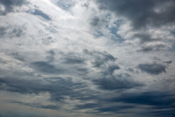 Dramatic storm clouds formation in moody sky