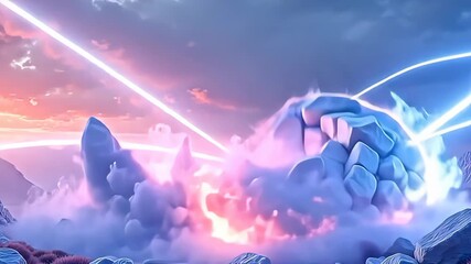 adenine twisting whirlpool of burst soft rock leech radiant plasm fire falls done an aerial landscape, light adenine backcloth of smooth gradients, with active beam send flutter a they