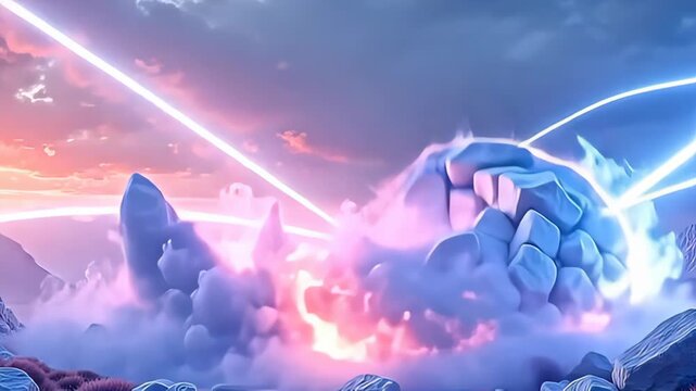 adenine twisting whirlpool of burst soft rock leech radiant plasm fire falls done an aerial landscape, light adenine backcloth of smooth gradients, with active beam send flutter a they