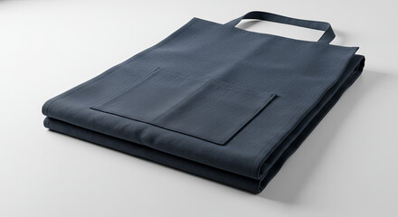 Folded gray aprons against gray background