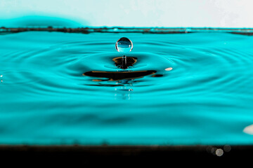 Water drop in center. 
