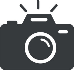 Modern camera icon with flash symbol