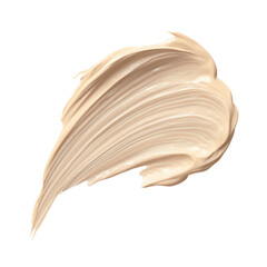 Naklejka premium Creamy beige cosmetic foundation swatch with smooth texture isolated on transparent background