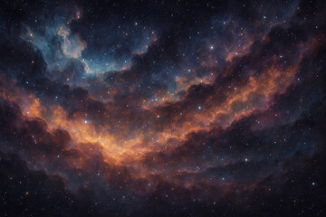 Obraz premium Deep space cosmic clouds glowing with celestial light and scattered stars nebula