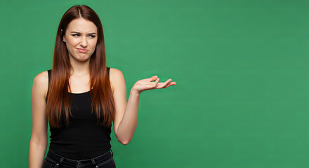 Woman studio portrait with neutral expression