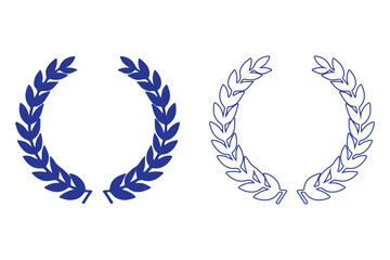 laurel, wreath, wreaths, laurel wreath, leaf, leaves, circle, circular, frame, border, award, achievement, honor, victory, winner, success, emblem, badge, icon, element, design element, silhouette, bl
