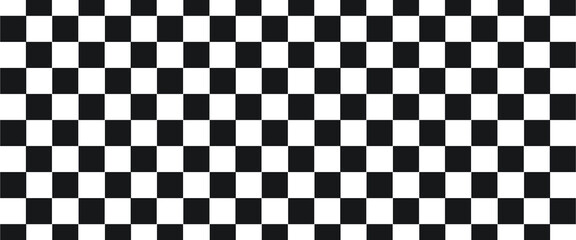 Fototapeta premium Checked black , white background . Black and white checkered pattern . Chess pattern . Black and white square background . Checkered wallpaper .Abstract checkered checkerboard for game. Grid geometric