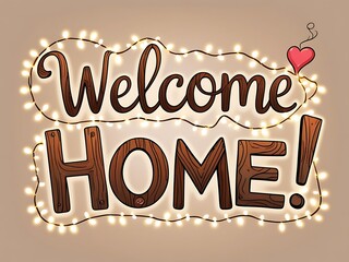 Welcome Home Lights Sign.