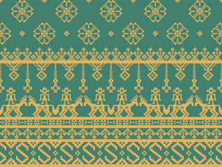 Geometric Ethnic Abstract Pixel Style Pattern