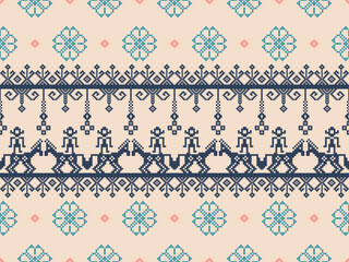 Geometric Ethnic Abstract Pixel Style Pattern