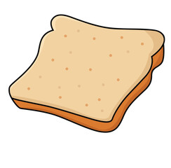 Cute cartoon hand drawn vector bread clipart.