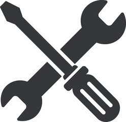 Crossed wrench and screwdriver icon