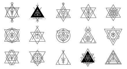 Geometric symbols sacred triangles occult image