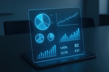 Fototapeta premium Digital Analytics Display With Graphs And Data On Screen