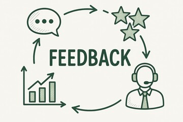 Feedback Process Concept With Icons And Business Symbols
