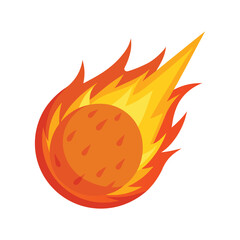 Vector Illustration of a Fireball Isolated on White Background