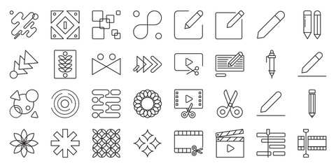 Editable Abstract Symbol Collection set of web icons in line style. editable abstract symbols, abstract icon set and modern abstract symbols. Vector illustration