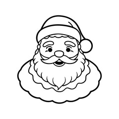 santa vector line art silhouette