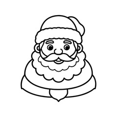 santa vector line art silhouette