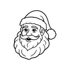 santa vector line art silhouette