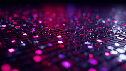 A close up of a purple background with many small squares of different colors