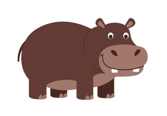 Cartoon Hippopotamus with a Happy Expression.