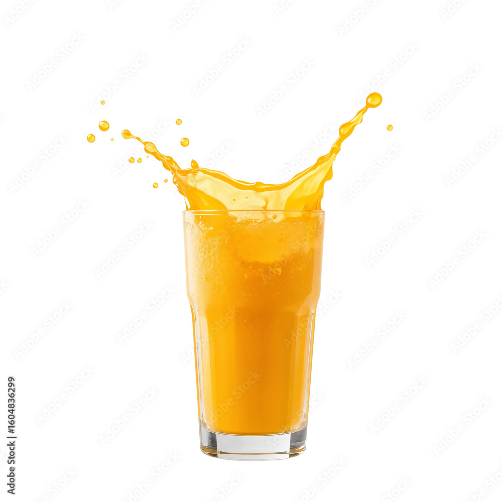 Poster refreshing citrus burst a vibrant splash of juice illuminating an isolated simple setting