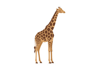 Stylized Giraffe Illustration: Brown and Tan Animal with Unique Hexagon Pattern.