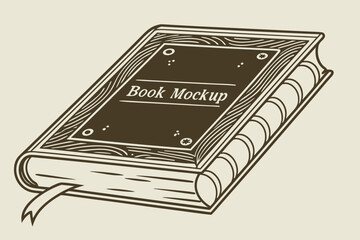 A classic hand-drawn illustration of a closed book with a bookmark, perfect for themes of knowledge, education, and storytelling.