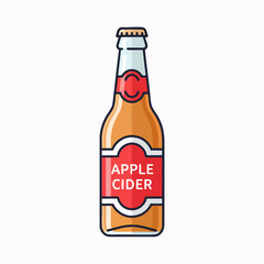 Apple Cider Bottle Vector Icon Illustration